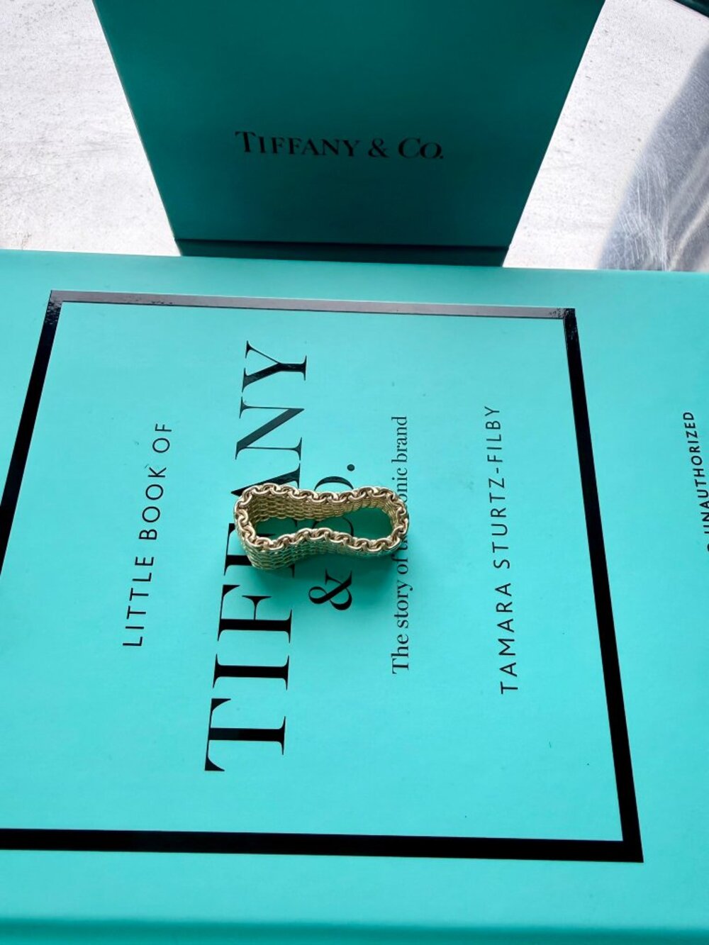 Tiffany & Co. Somerset 10MM Wide Band Mesh Weave Chain Ring Sterling Silver 925 - Picture 3 of 8